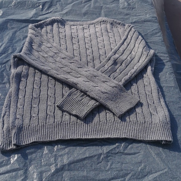 Jessica Cable Knit Sweater Grey Gray Extra Large XL - Picture 11 of 12